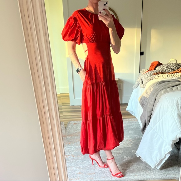 cinq a sept Dresses & Skirts - Cinq a Sept Red Maisley Blouson Dress in Red Chili Pepper Size 0 NWOT